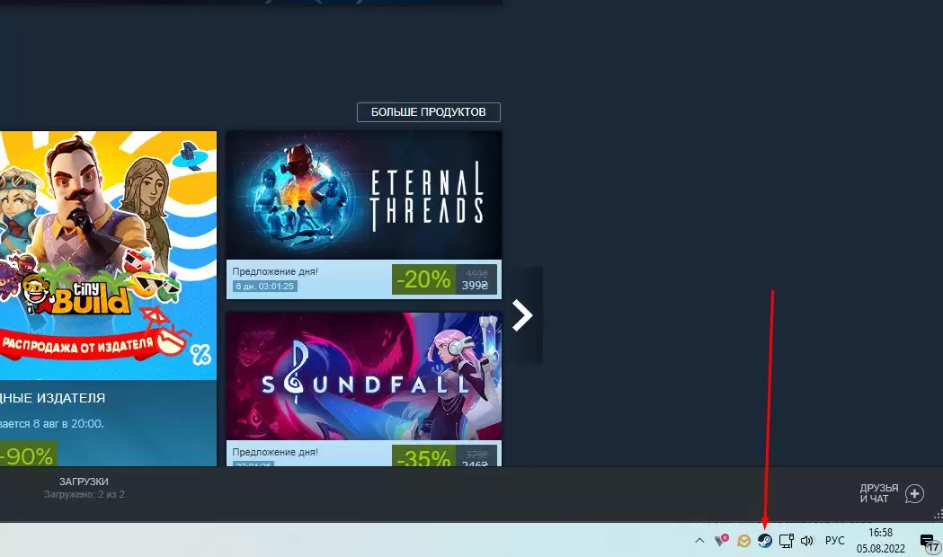 Запустите программу Steam после завершения процесса установки
