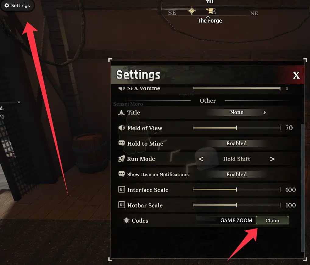 Куда вводить The Forge коды?