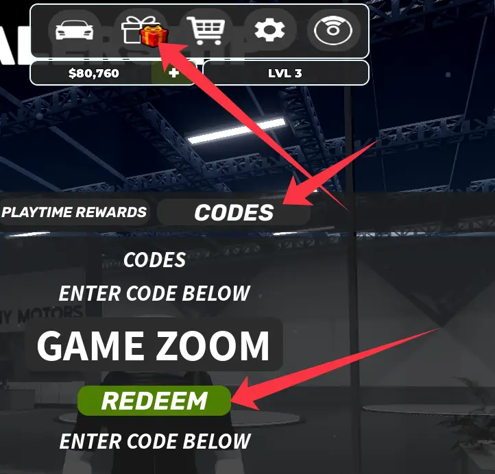 Where to enter Highway Showdown codes?