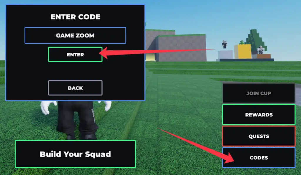 Активация кодов в Build A Soccer Squad