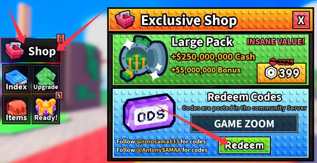 Where to enter Anime Card Farm codes