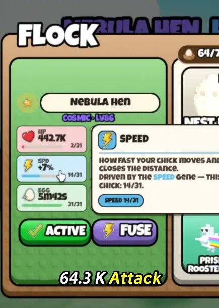Гайд по скрещиванию Nebula Hen и Cycle of Ash в Grow a Chicken Fighter