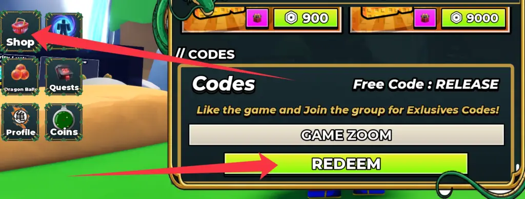 How to redeem codes in Saiyan Incremental