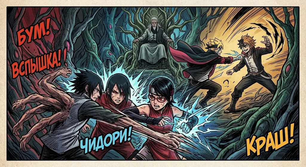 Boruto Two Blue Vortex #37 — Код и Хидари на грани гибели, а Джура готов стать главным злодеем