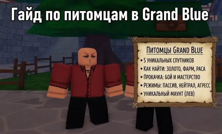 Гайд по питомцам в Grand Blue как получить и прокачать всех компаньонов