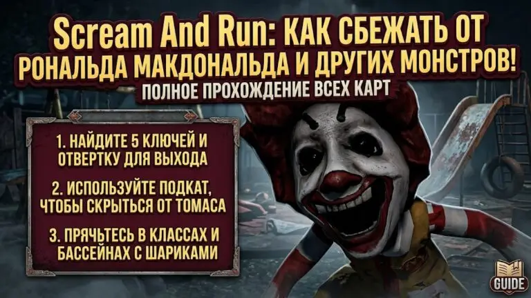 Гайд по прохождению Scream And Run как сбежать от монстров и пройти все карты