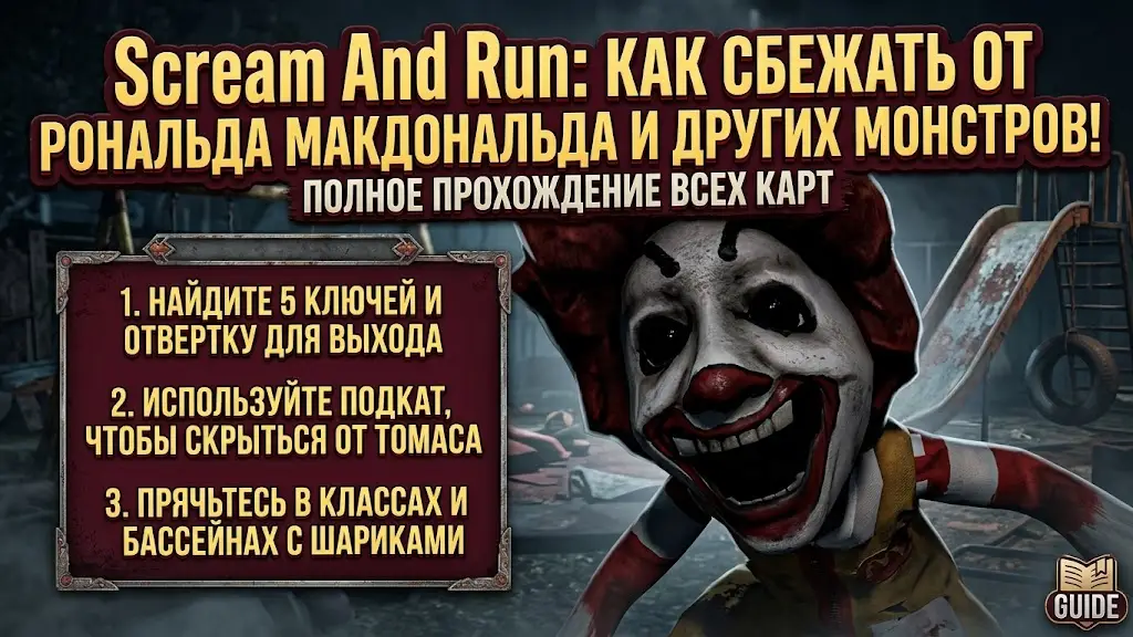 Гайд по прохождению Scream And Run как сбежать от монстров и пройти все карты