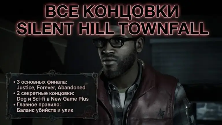 Гайд по всем концовкам Silent Hill Townfall как открыть Justice, Forever, Abandoned и секретные финиши