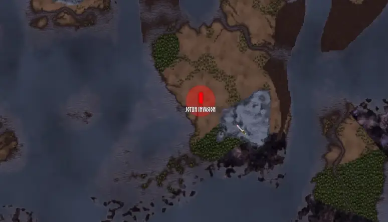 Как начать Вторжение Йотунов в Valheim Deep North