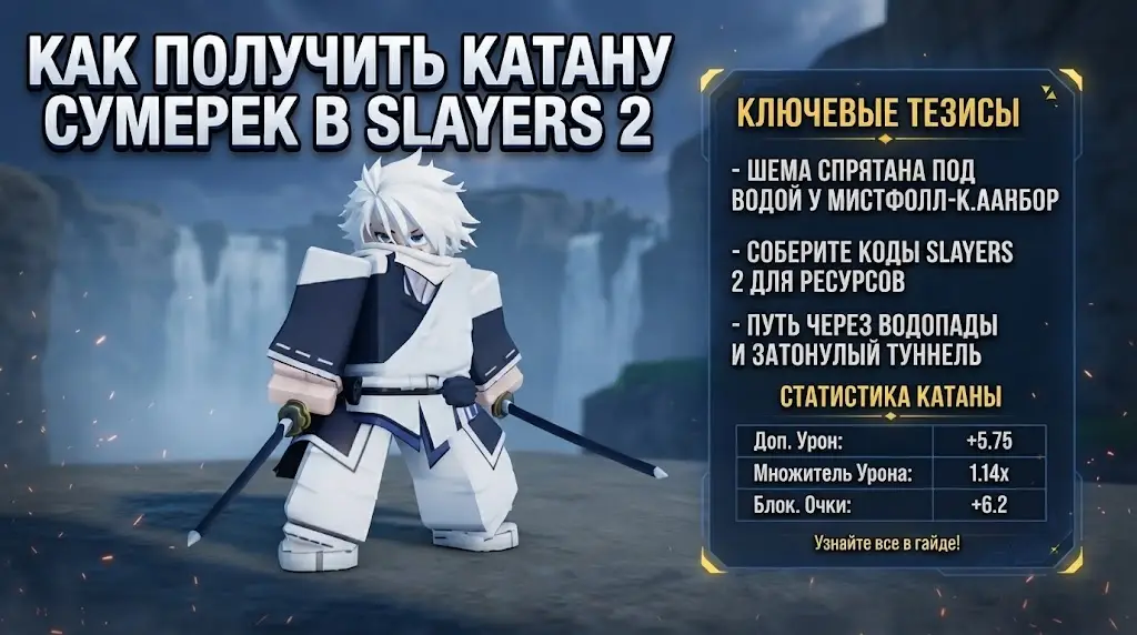 Как получить Nightfall Katana в Slayers 2 путь и характеристики