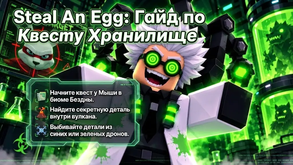 Как пройти квест Украденное хранилище в Steal An Egg гайд по поиску всех частей