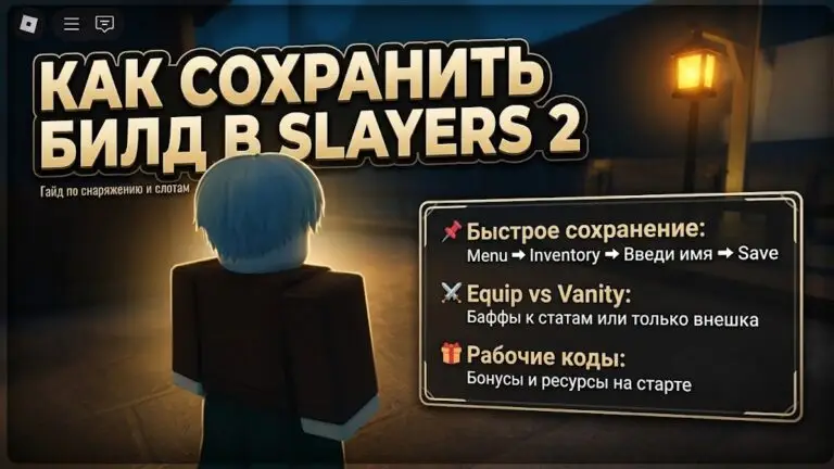 Как сохранить и настроить снаряжение в Slayers 2 гайд по билдам