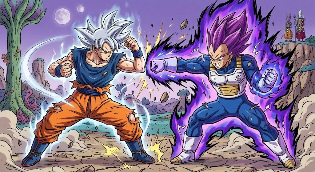 Кто из Сон Гоку и Веджеты сильнее в каждой форме Super Saiyan