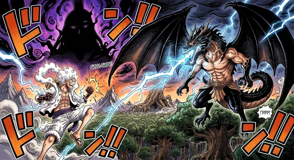 Локи раскрыл гибридную форму Нидхёгга в 1193 главе One Piece