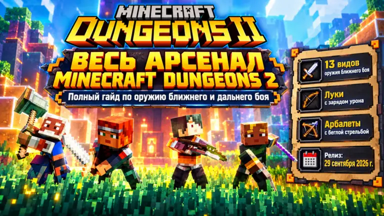Оружие в Minecraft Dungeons 2 Полный гайд по арсеналу