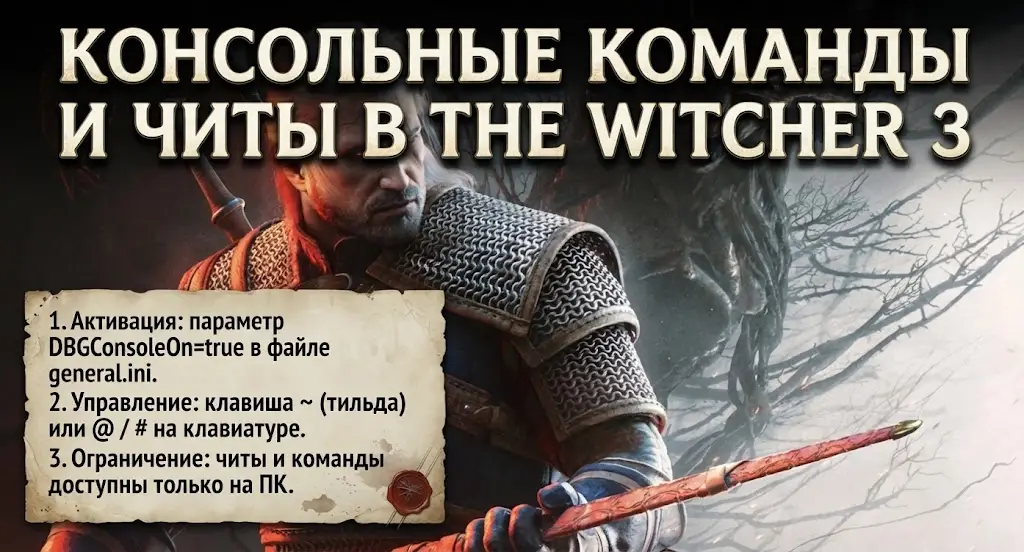 Полный гайд по консольным командам и читам в The Witcher 3 Remastered