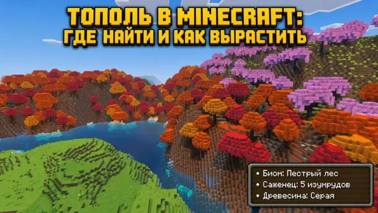 Тополь в Minecraft где найти биом, саженцы и применение новой древесины