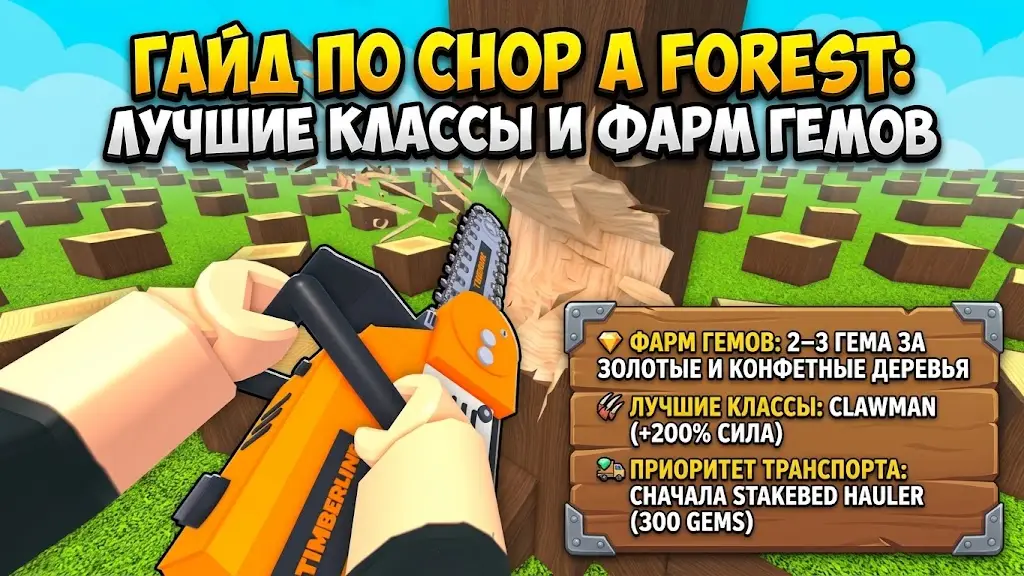 Гайд по Chop A Forest в Roblox лучшие классы, инструменты и фарм гемов