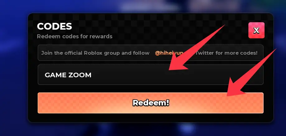 How to redeem codes in Anime Zero