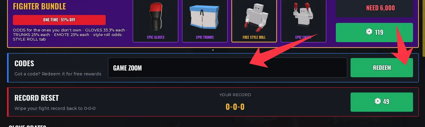 How to redeem codes in First Person Boxing