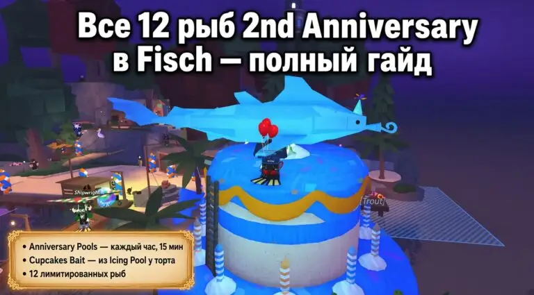 Полный гайд по рыбам 2nd Anniversary Event в Fisch